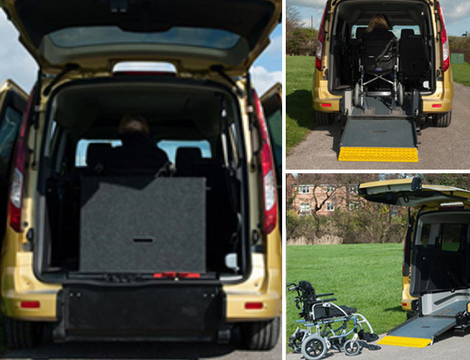 Ab sofort setzt der Ford Tourneo Connect neue Maßstäbe für den Rollstuhltransport. Die neu konstruierte Flexi-Rampe, erlaubt es, den Benutzer auch hier den gesamten Kofferraum zu nutzen oder schafft Platz für den Mitfahrer im Rollstuhl
